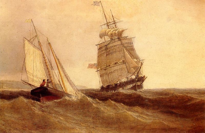 William Bradford Passing Ships